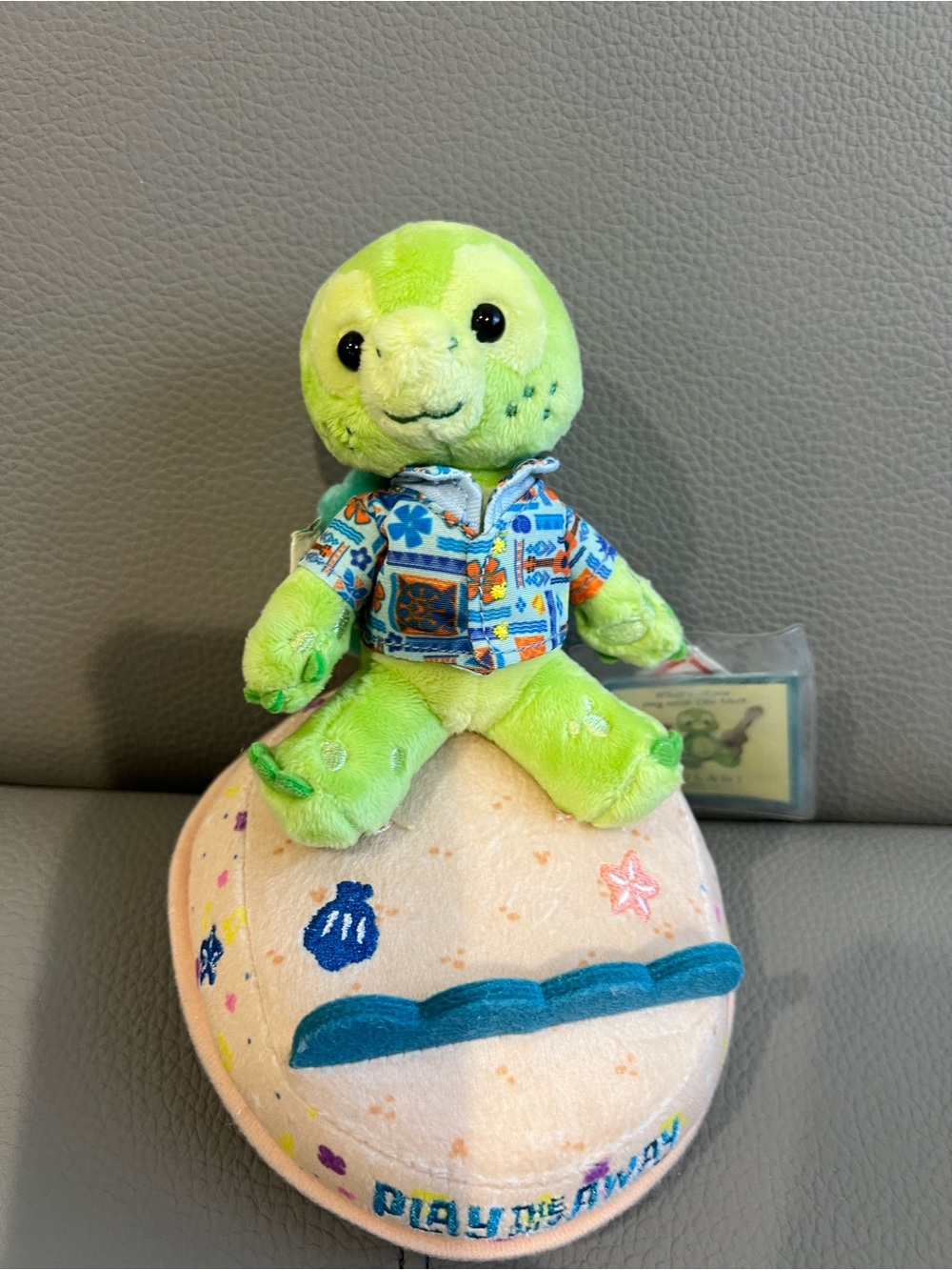Disney Aulani Duffy And Friends Olu Mei Plush Turtle Toy with Patterned Shirt -